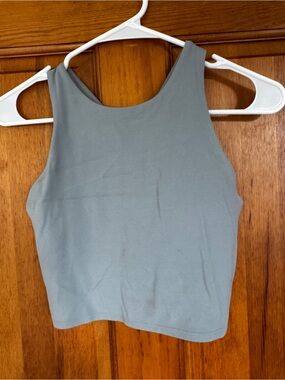 Athleta Steel Gray High-Neck Crop Tank